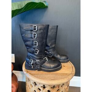 REAL LEATHER NASTY GAL MOTO BOOTS US SIZE 9/EU SIZE 40